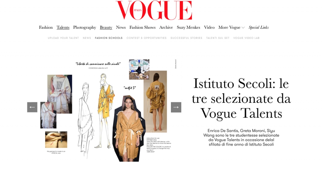 SECOLI FASHION SHOW 2018: SPECIAL MENTION BY VOGUE TALENTS 
