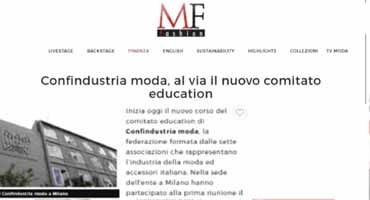 CONFINDUSTRIA MODA, THE NEW EDUCATION COMMITTEE 